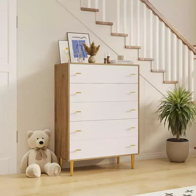 Cómoda rústica de granja para dormitorio, cajonera de madera rústica, tiradores de barra, diseño moderno vintage, organizador espacioso para dormitorio, sala de estar