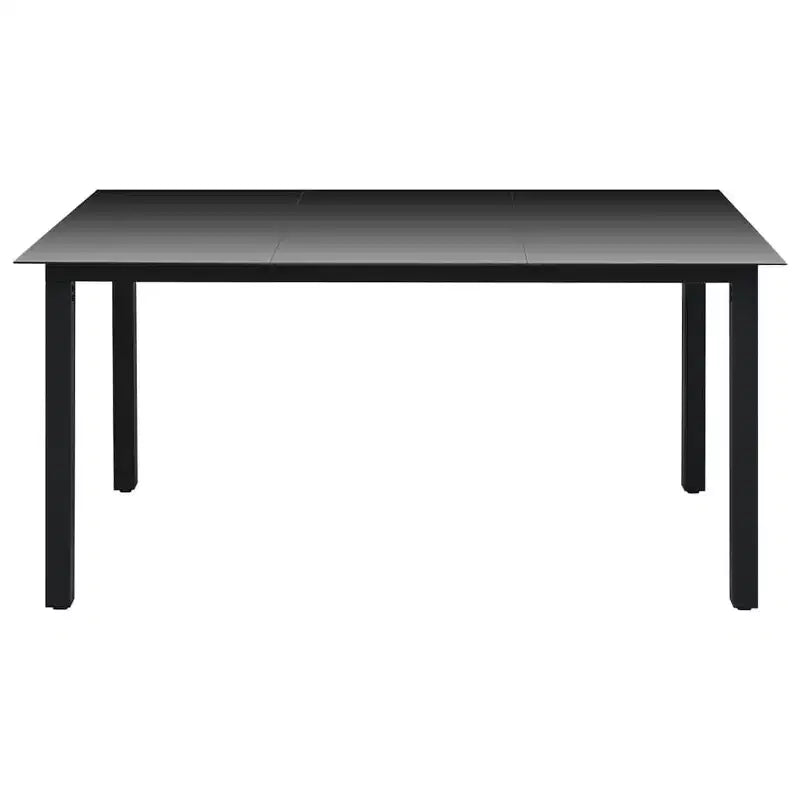vidaXL Juego de comedor grande de ratán PE negro y marrón, aluminio, WPC