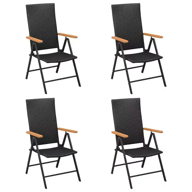 vidaXL Juego de comedor grande de ratán PE negro y marrón, aluminio, WPC