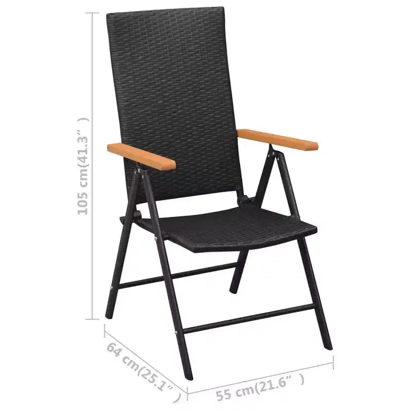 vidaXL Juego de comedor grande de ratán PE negro y marrón, aluminio, WPC