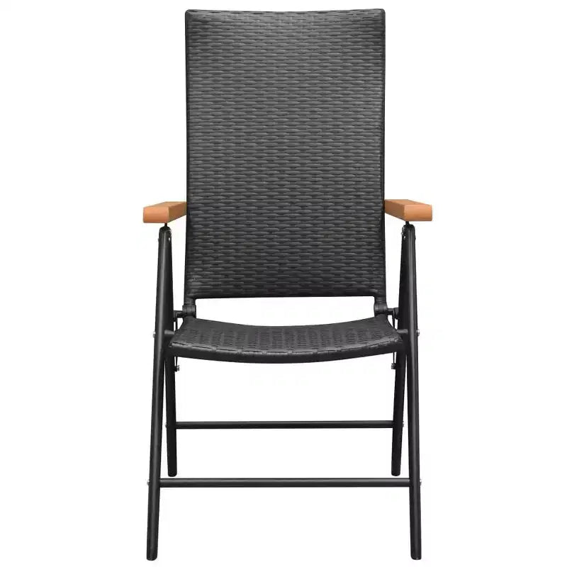 vidaXL Juego de comedor grande de ratán PE negro y marrón, aluminio, WPC