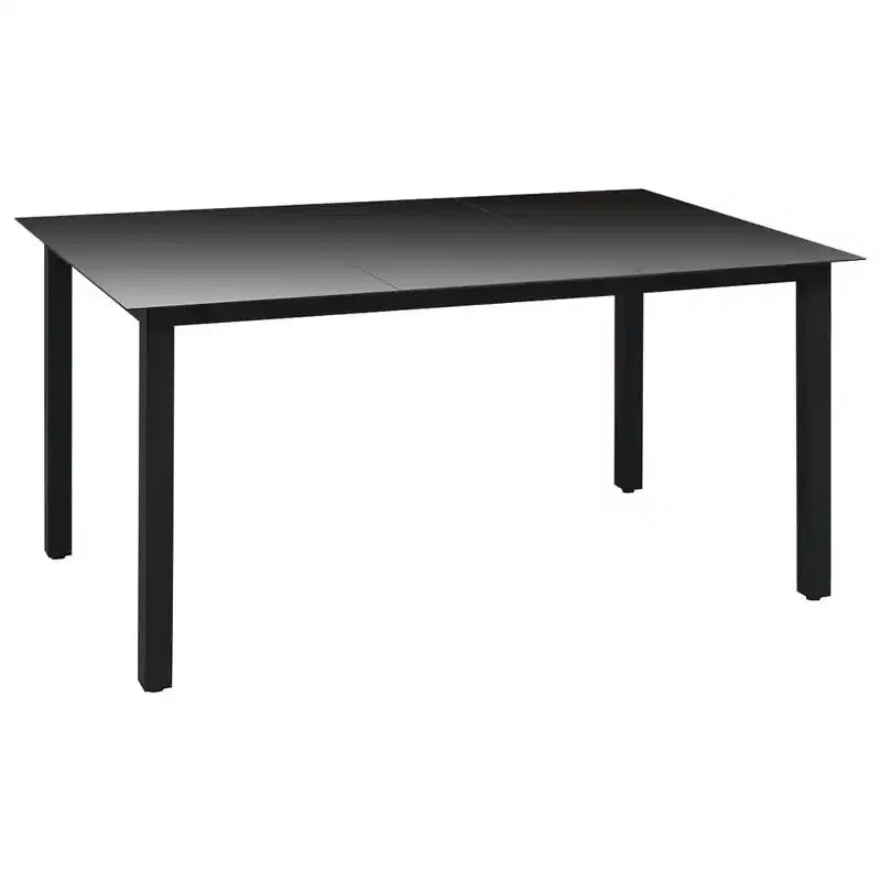 vidaXL Juego de comedor grande de ratán PE negro y marrón, aluminio, WPC