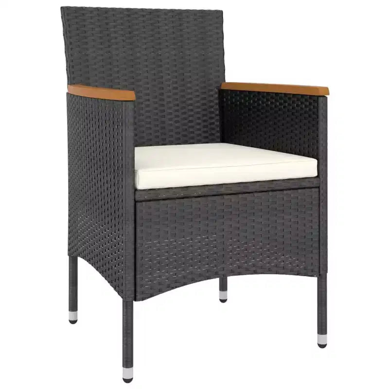 vidaXL Ensemble de salle à manger de jardin Noir Résine tressée Housses amovibles standard