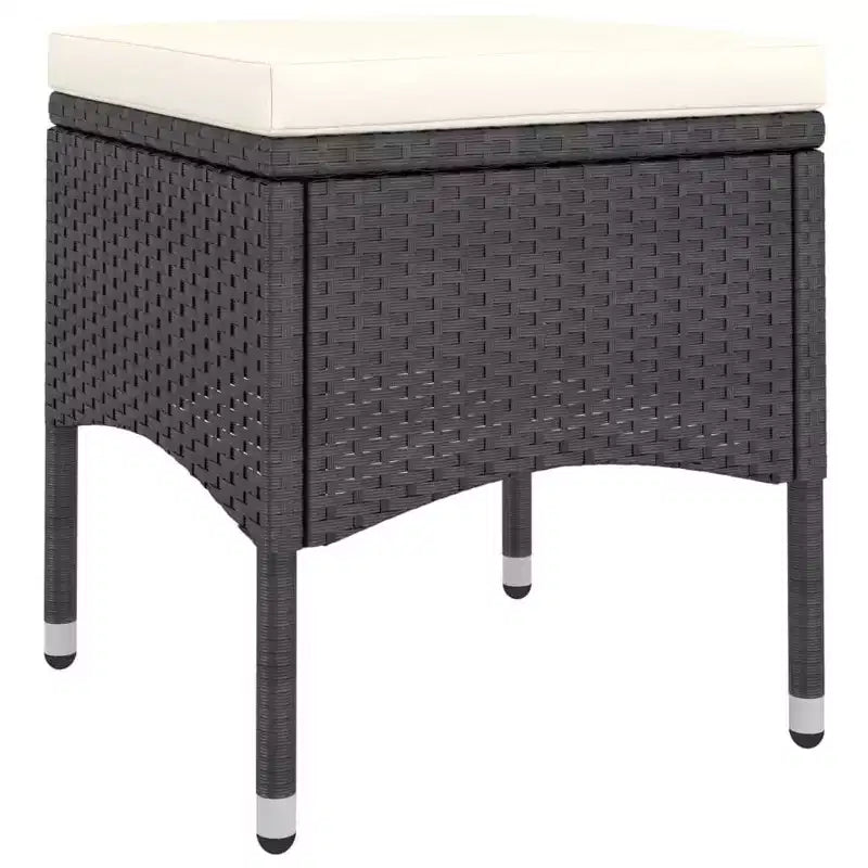 vidaXL Ensemble de salle à manger de jardin Noir Résine tressée Housses amovibles standard