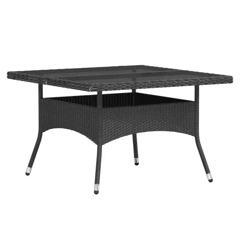 vidaXL Ensemble de salle à manger de jardin Noir Résine tressée Housses amovibles standard