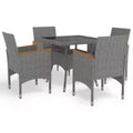 vidaXL Dining Set Grey, black, brown