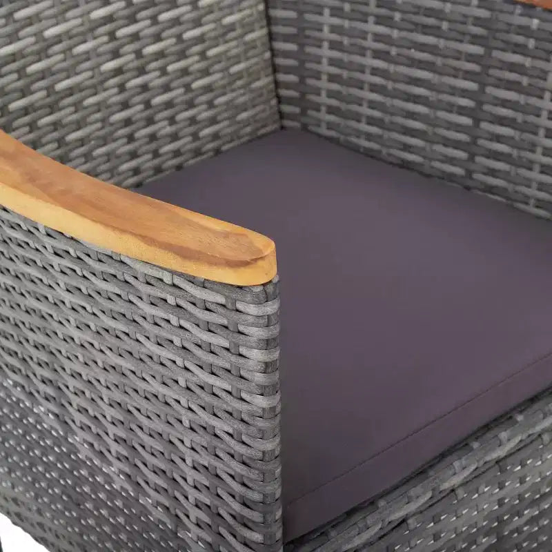 vidaXL Juego de comedor Gris, negro, marrón