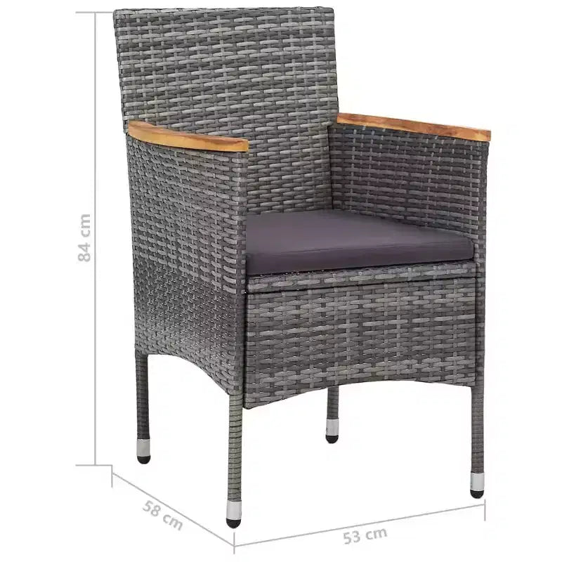 vidaXL Juego de comedor Gris, negro, marrón