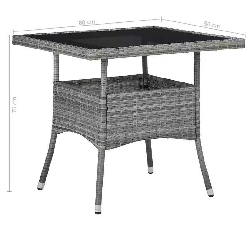 vidaXL Juego de comedor Gris, negro, marrón