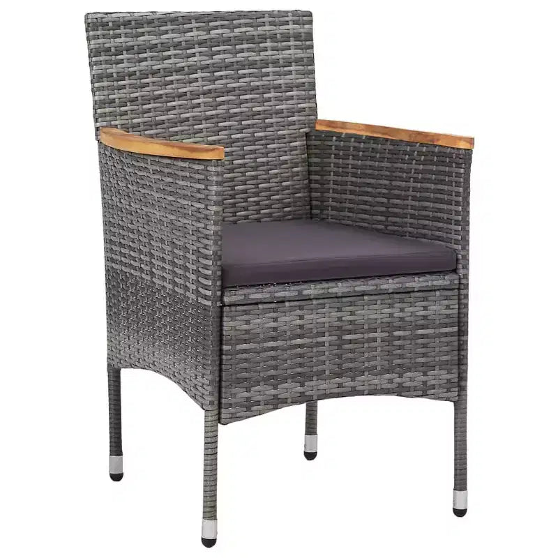 vidaXL Juego de comedor Gris, negro, marrón
