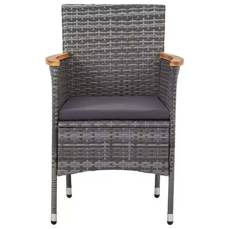 vidaXL Juego de comedor Gris, negro, marrón