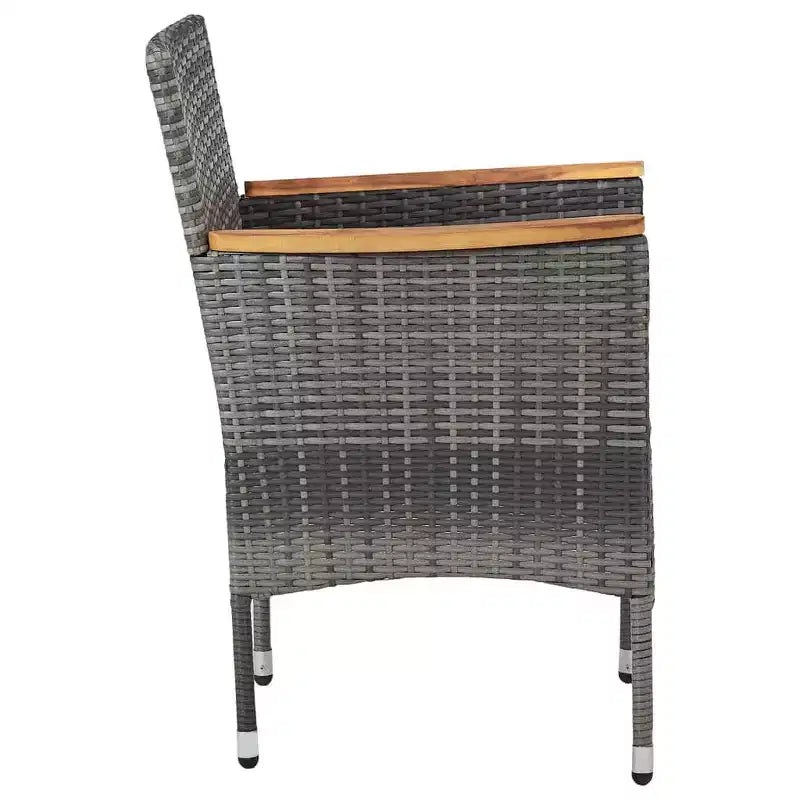 vidaXL Juego de comedor Gris, negro, marrón