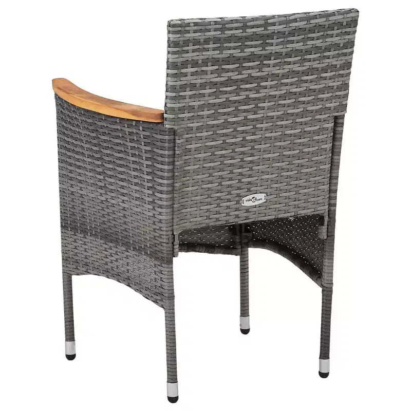 vidaXL Juego de comedor Gris, negro, marrón