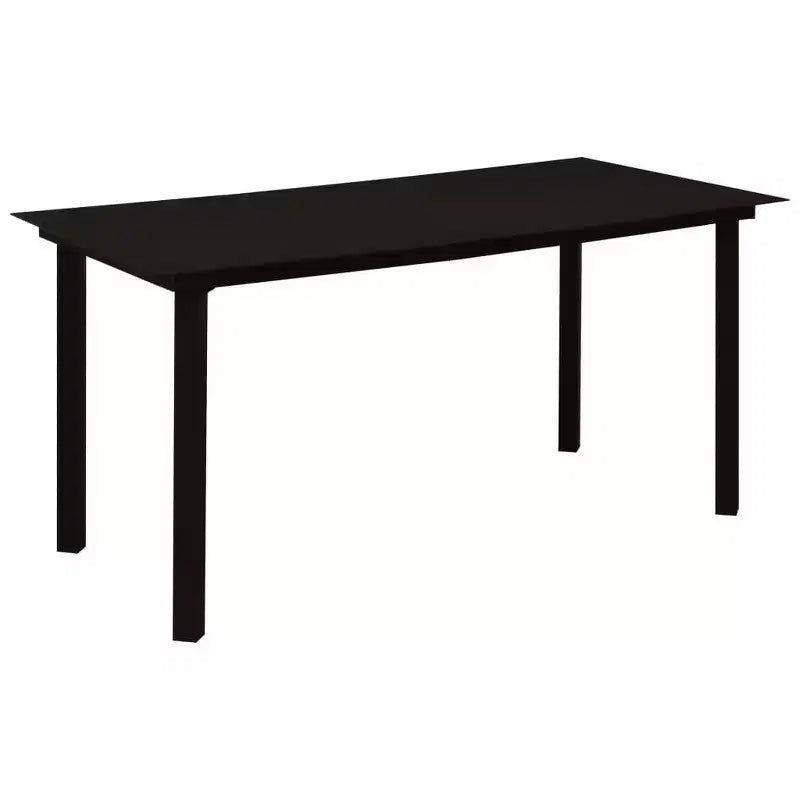 vidaXL Conjunto de comedor Roble, ratán sintético negro, acero con recubrimiento en polvo, vidrio