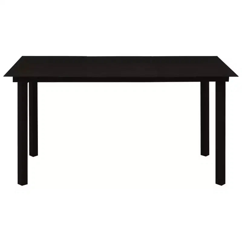 vidaXL Conjunto de comedor Roble, ratán sintético negro, acero con recubrimiento en polvo, vidrio
