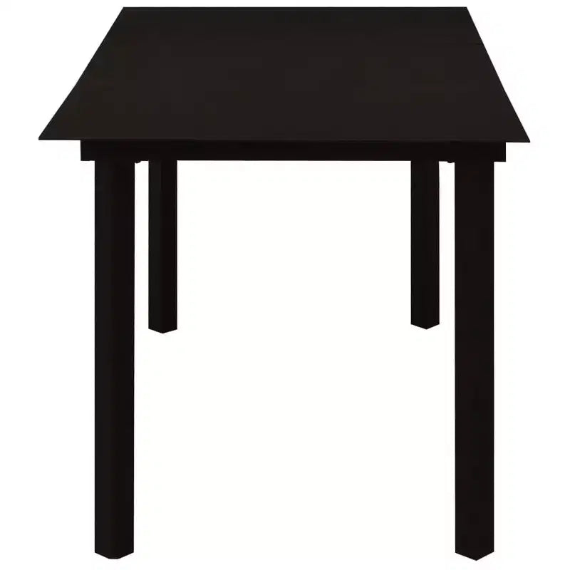 vidaXL Conjunto de comedor Roble, ratán sintético negro, acero con recubrimiento en polvo, vidrio