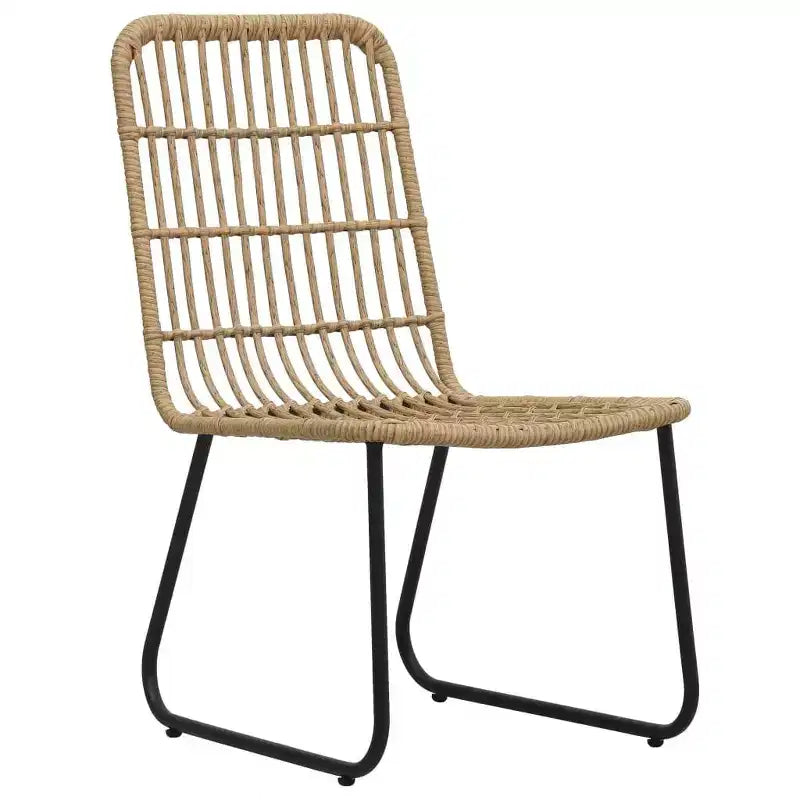 vidaXL Conjunto de comedor Roble, ratán sintético negro, acero con recubrimiento en polvo, vidrio
