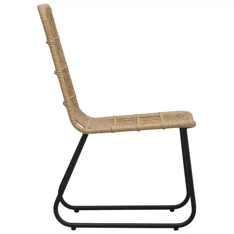 vidaXL Conjunto de comedor Roble, ratán sintético negro, acero con recubrimiento en polvo, vidrio