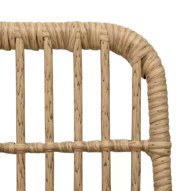 vidaXL Conjunto de comedor Roble, ratán sintético negro, acero con recubrimiento en polvo, vidrio