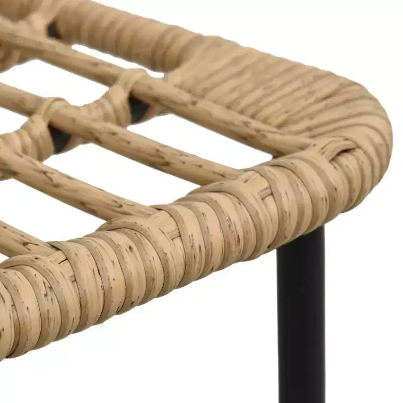 vidaXL Conjunto de comedor Roble, ratán sintético negro, acero con recubrimiento en polvo, vidrio