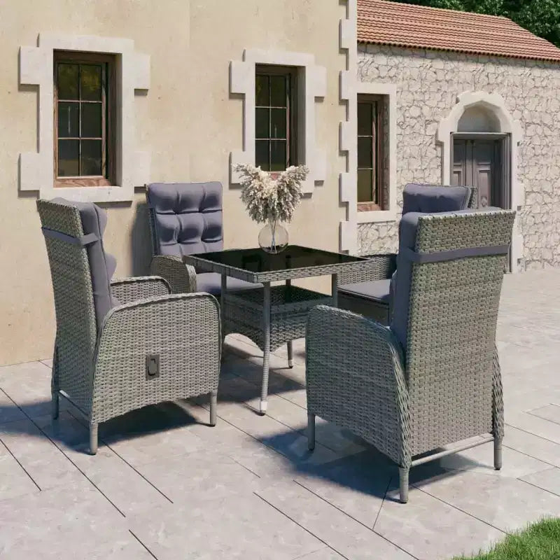 vidaXL Conjunto de comedor de jardín gris