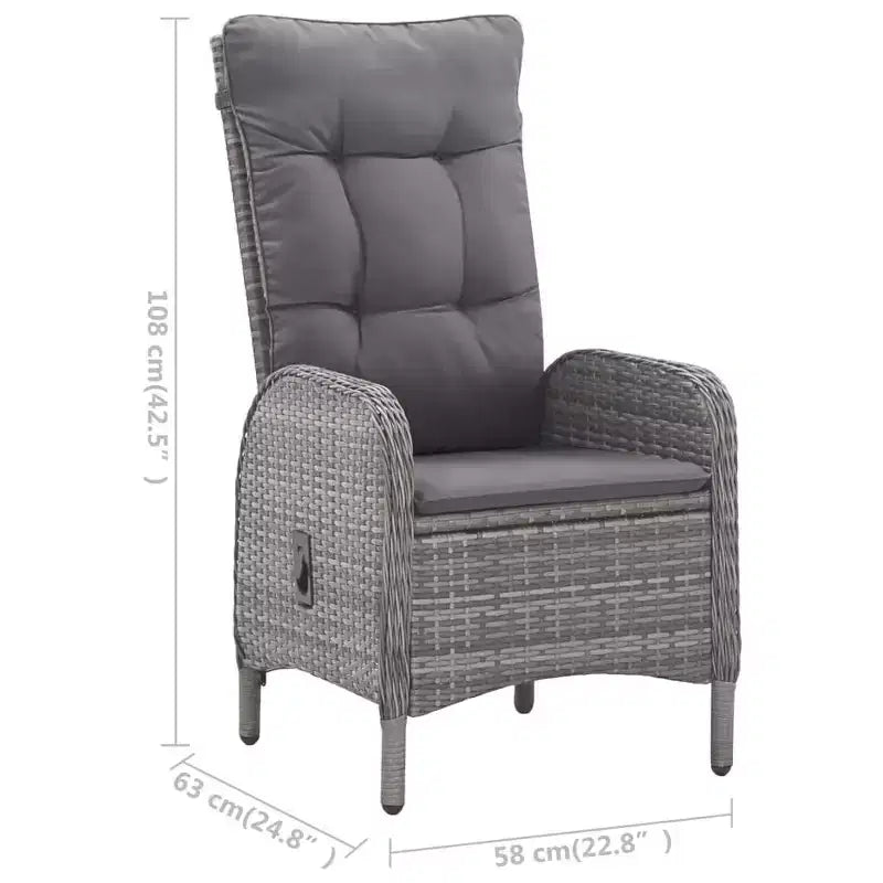 vidaXL Conjunto de comedor de jardín gris