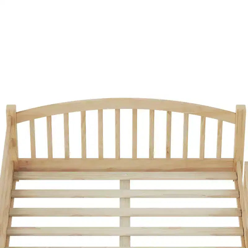 Cama Montessori de tamaño completo de perfil bajo con barandillas de seguridad y cabecero