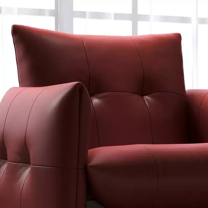 Luck Live 34.64 Modern Lounge Accent Chair Sofa, Faux Leather Upholstered Armchair with Thick Cushion & Solid Wood Frame