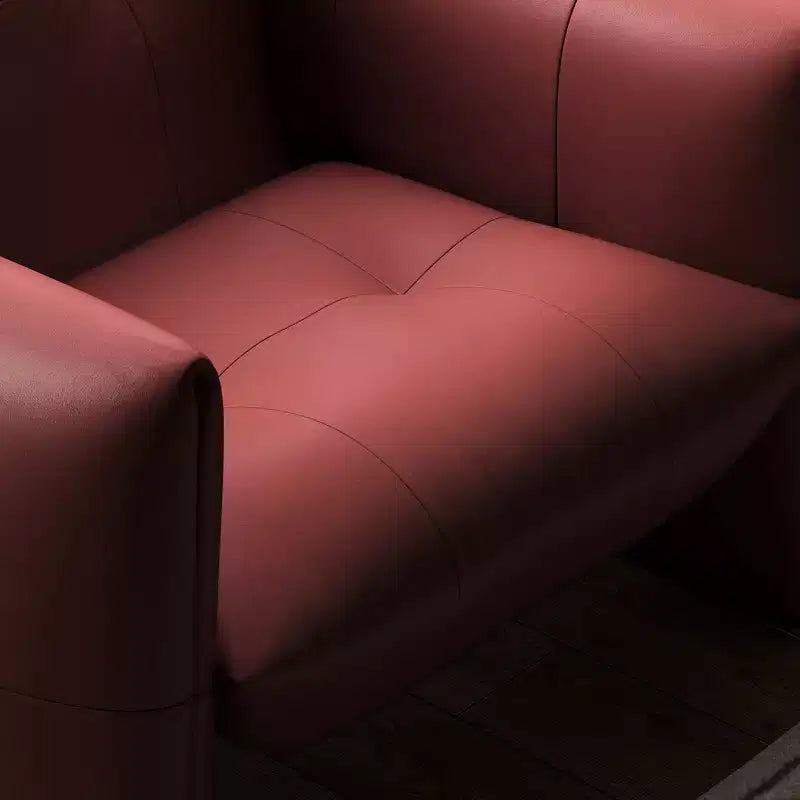 Luck Live 34.64 Modern Lounge Accent Chair Sofa, Faux Leather Upholstered Armchair with Thick Cushion & Solid Wood Frame