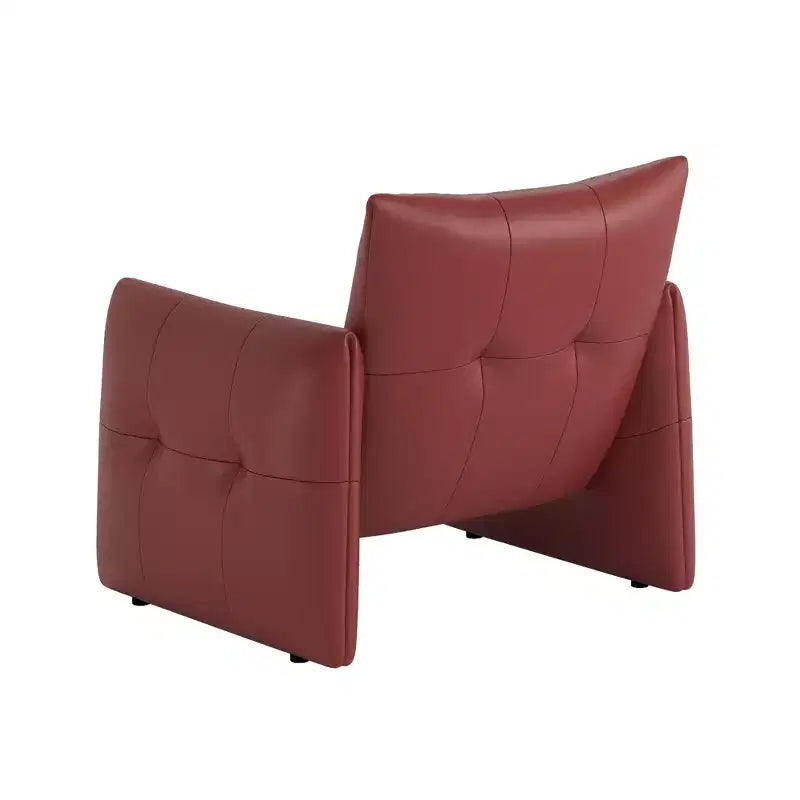 Luck Live 34.64 Modern Lounge Accent Chair Sofa, Faux Leather Upholstered Armchair with Thick Cushion & Solid Wood Frame
