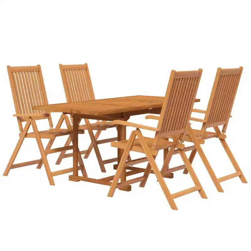 vidaXL Set de Comedor de Jardín Madera Natural Madera Maciza de Acacia Juego de 5 Piezas