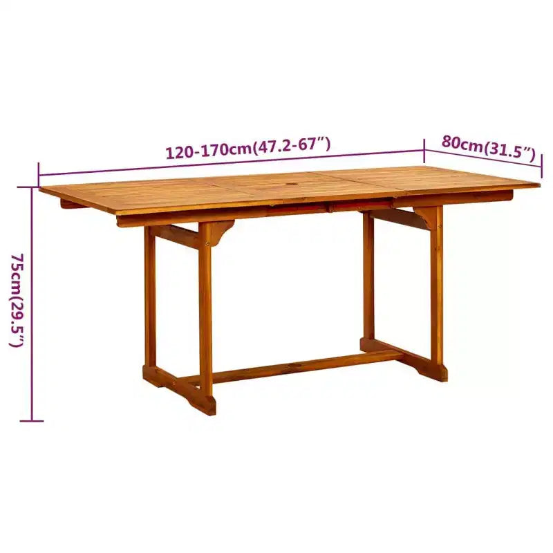 vidaXL Set de Comedor de Jardín Madera Natural Madera Maciza de Acacia Juego de 5 Piezas