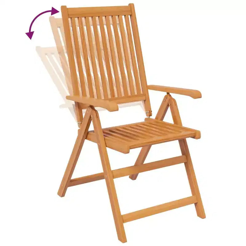 vidaXL Set de Comedor de Jardín Madera Natural Madera Maciza de Acacia Juego de 5 Piezas