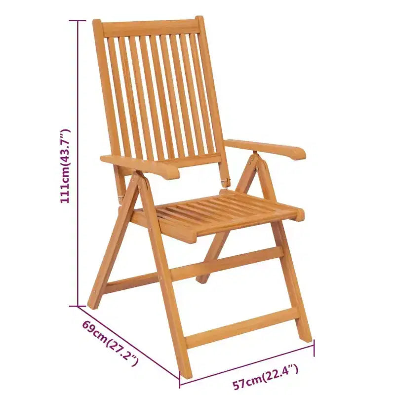 vidaXL Set de Comedor de Jardín Madera Natural Madera Maciza de Acacia Juego de 5 Piezas