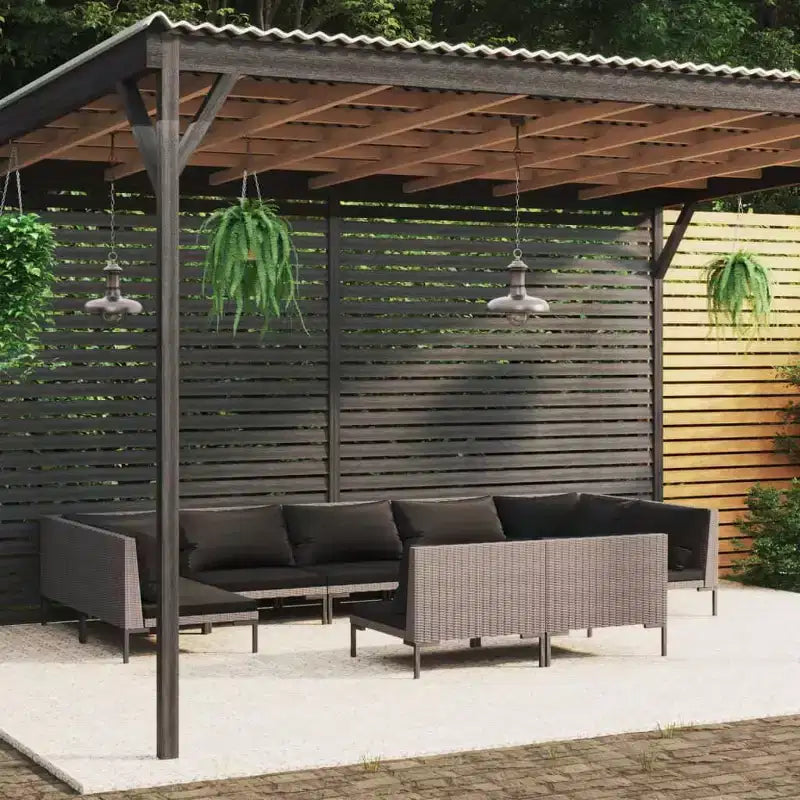 vidaXL Juego de Muebles de Jardín Gris Oscuro