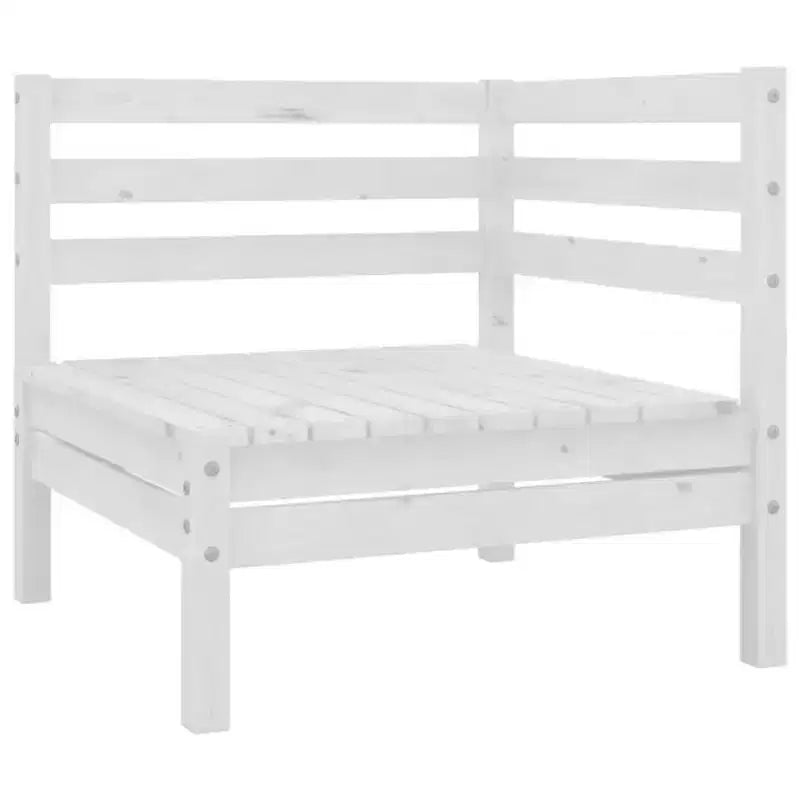 vidaXL Salon de jardin modulaire blanc en pin massif