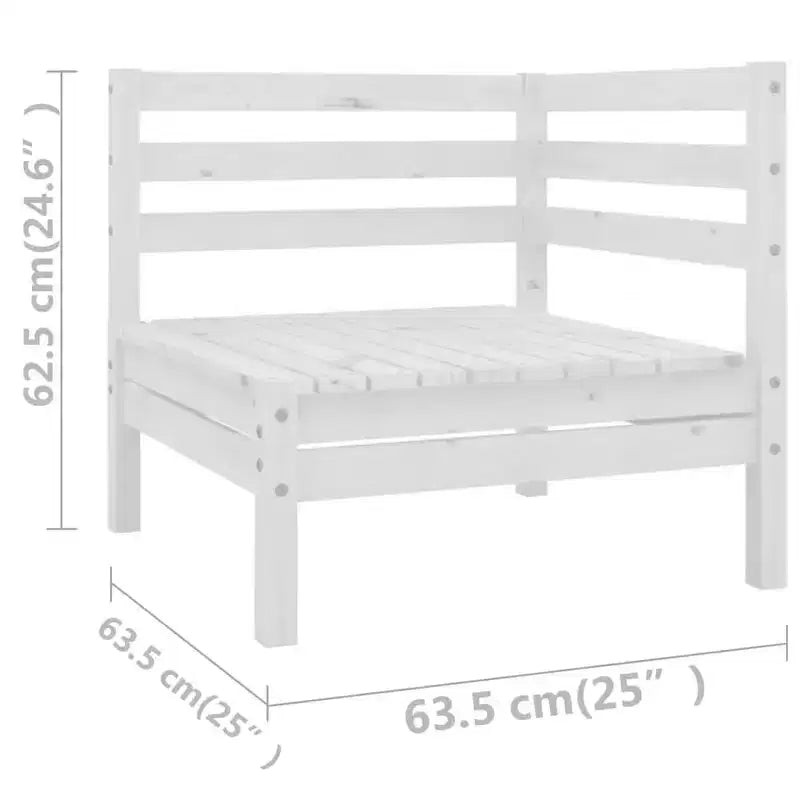 vidaXL Salon de jardin modulaire blanc en pin massif
