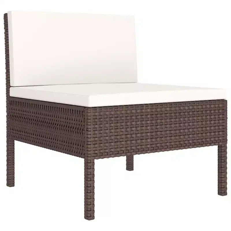 vidaXL Juego de Muebles de Jardín Marrón y Blanco Crema