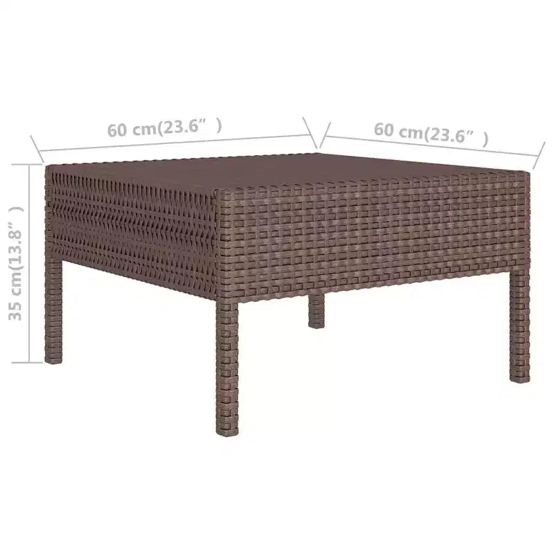 vidaXL Juego de Muebles de Jardín Marrón y Blanco Crema
