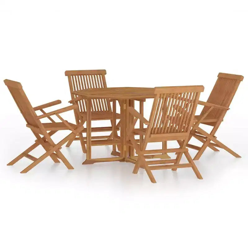 vidaXL Outdoor Dining Set Natural Teak Fine sanded teak hardwood Medium