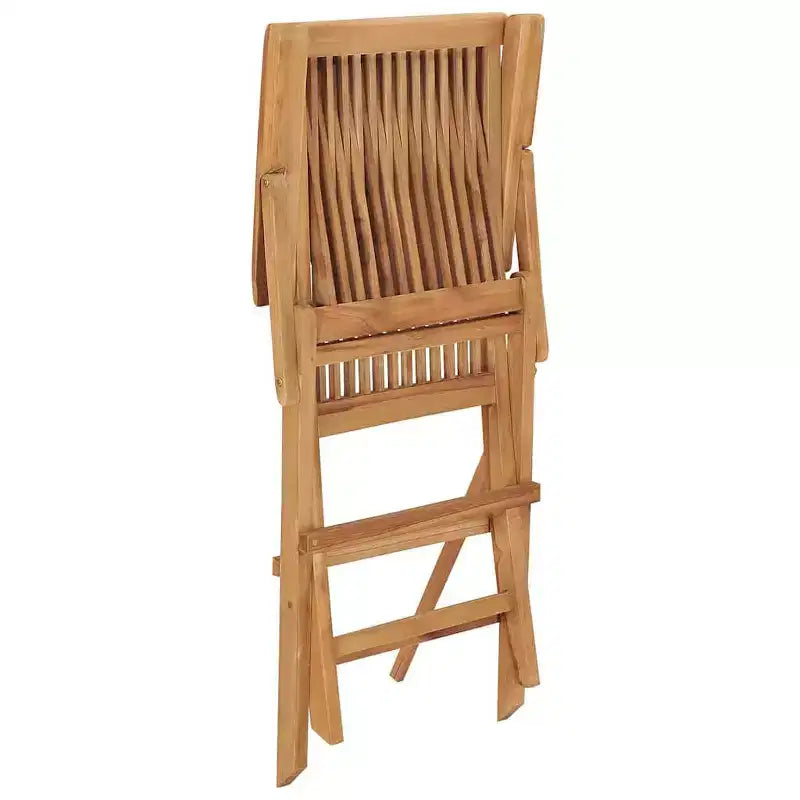 vidaXL Juego de comedor de exterior de teca natural Teca finamente lijada Madera dura Medium