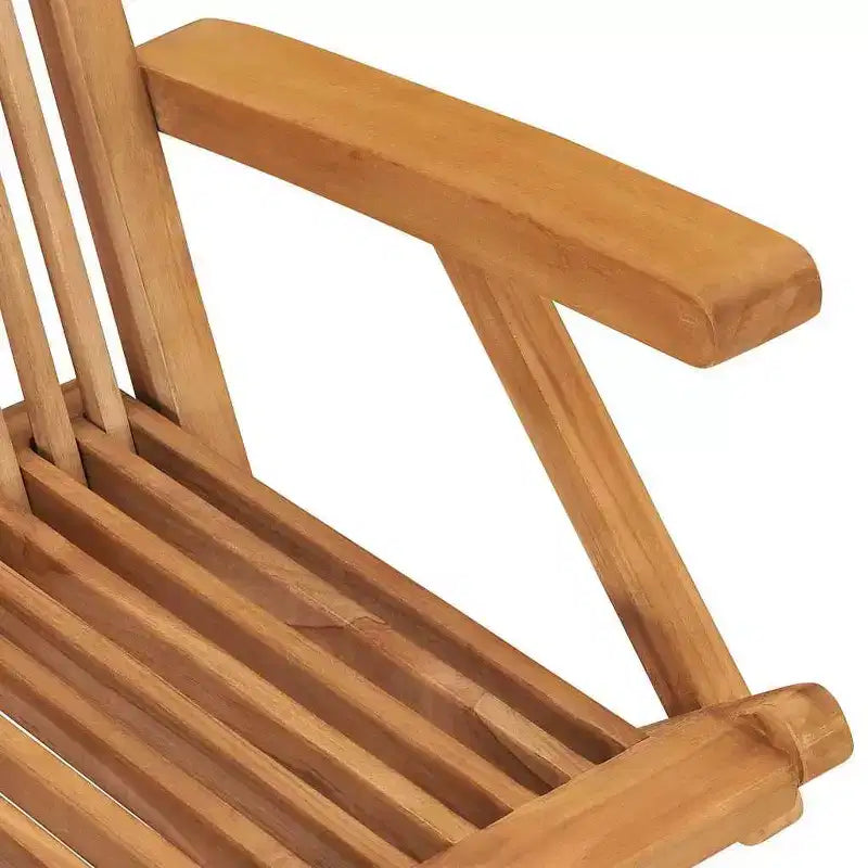 vidaXL Juego de comedor de exterior de teca natural Teca finamente lijada Madera dura Medium