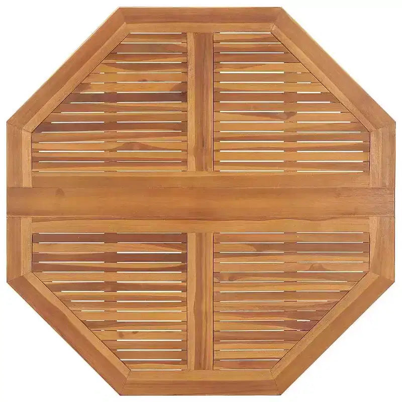 vidaXL Juego de comedor de exterior de teca natural Teca finamente lijada Madera dura Medium