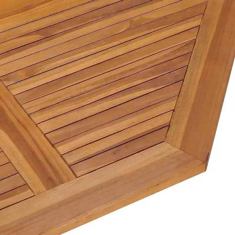 vidaXL Juego de comedor de exterior de teca natural Teca finamente lijada Madera dura Medium