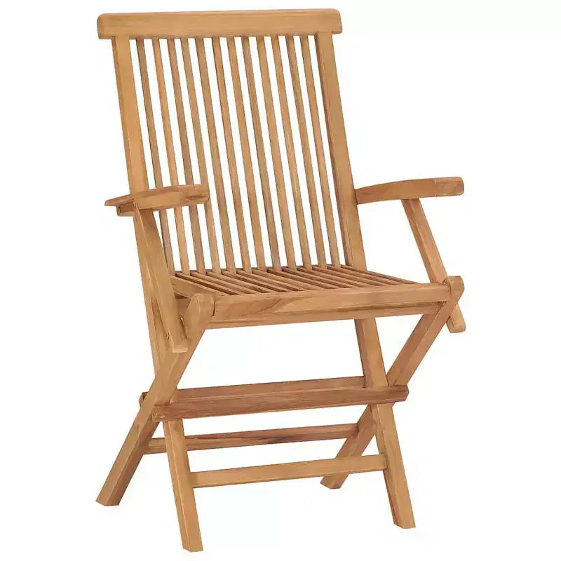 vidaXL Juego de comedor de exterior de teca natural Teca finamente lijada Madera dura Medium
