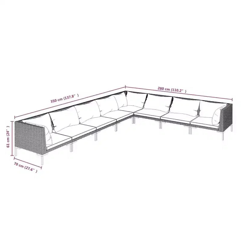 vidaXL Salon de jardin anthracite