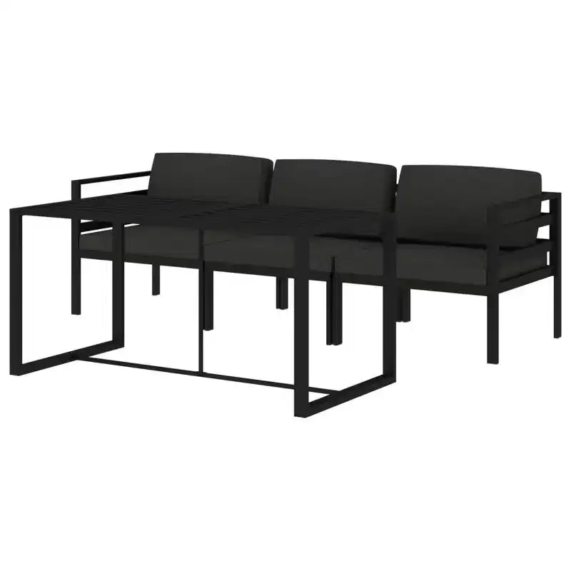 vidaXL Salon de jardin modulaire moyen en aluminium anthracite