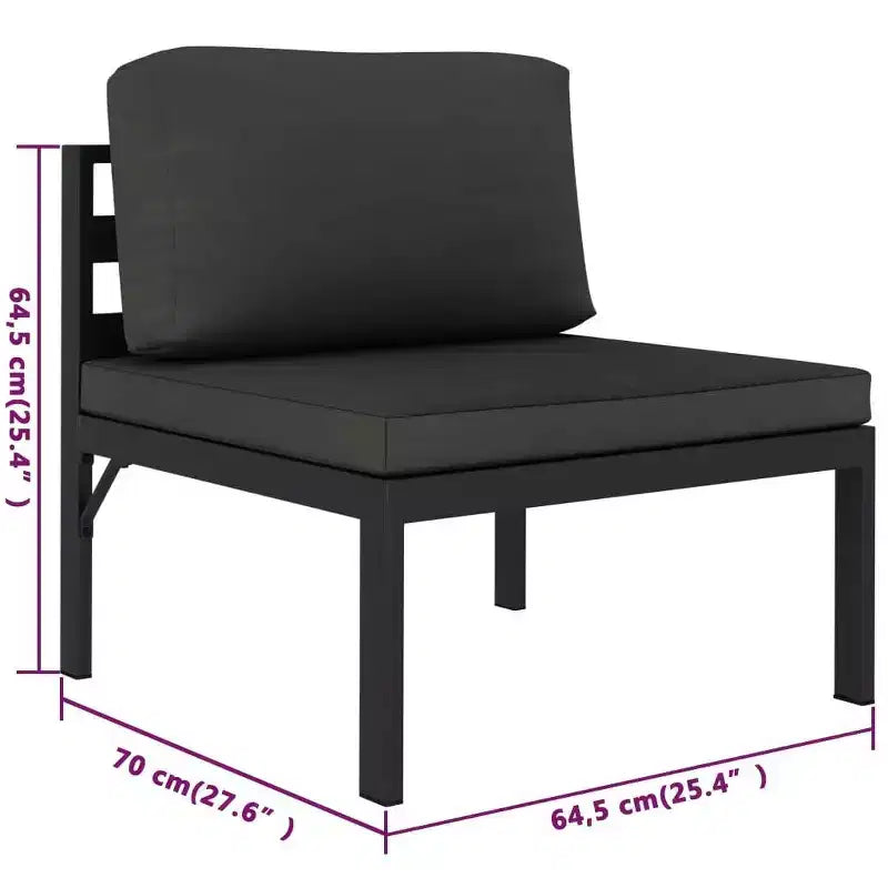 vidaXL Salon de jardin modulaire moyen en aluminium anthracite