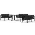 vidaXL Garden Lounge Set Anthracite Aluminum, Polyester Large Modular