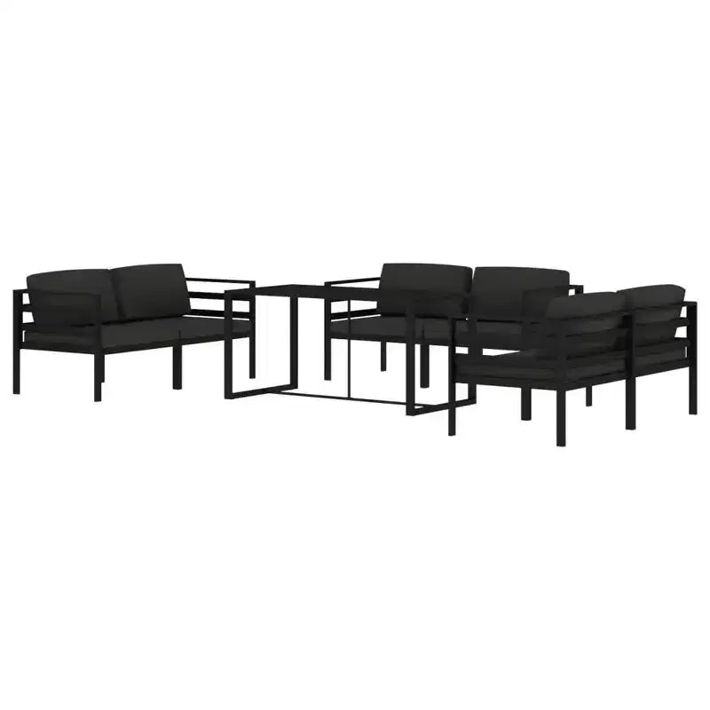vidaXL Salon de jardin anthracite en aluminium, polyester grand modulaire